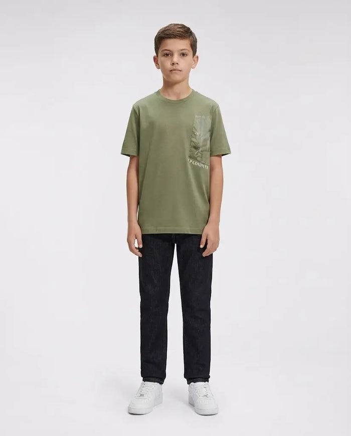 T Shirt CP Company | Tasca e Logo | Verde | Outlet CP Company