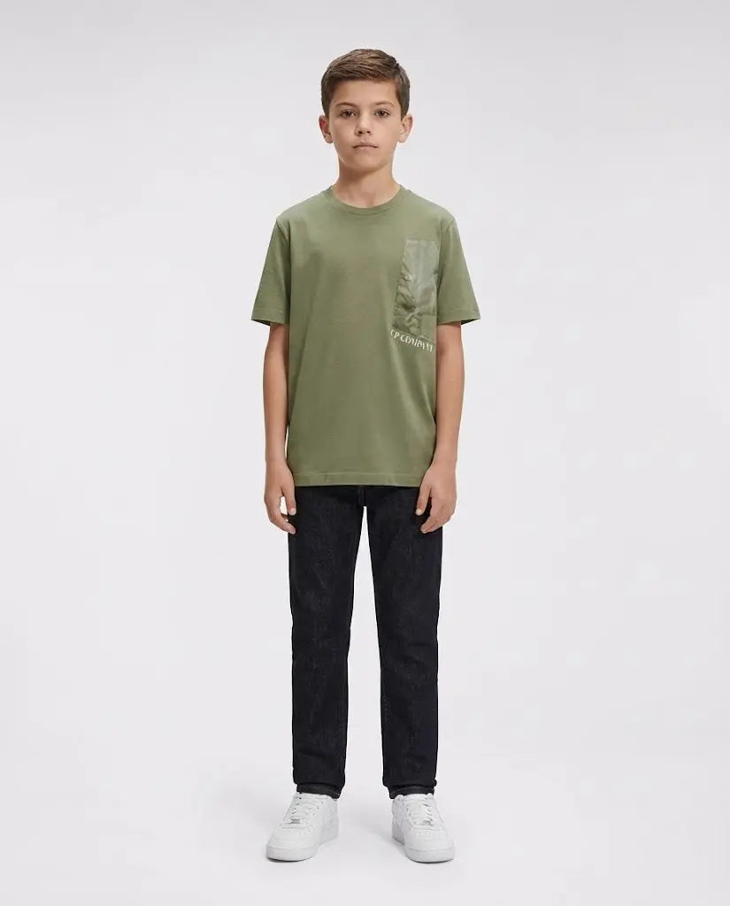 T Shirt CP Company | Tasca e Logo | Verde | Outlet CP Company