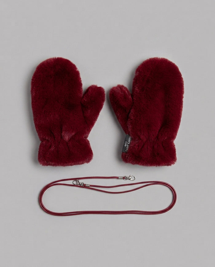 Muffole Saint Barth Kids Muffy in pelliccia bordeaux – fronte