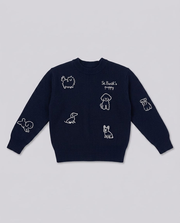 Maglione Saint Barth Kids Puppy Friend – fronte