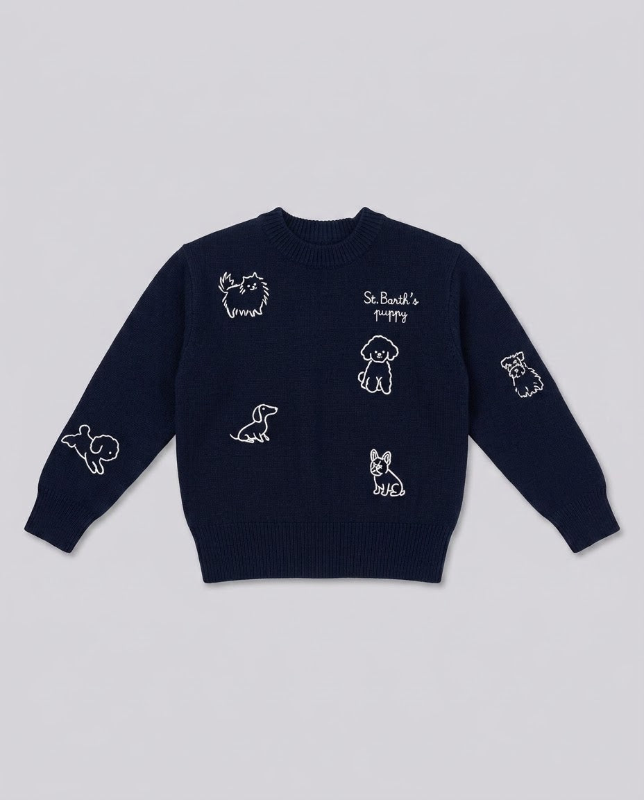 Maglione Saint Barth Kids Puppy Friend – fronte