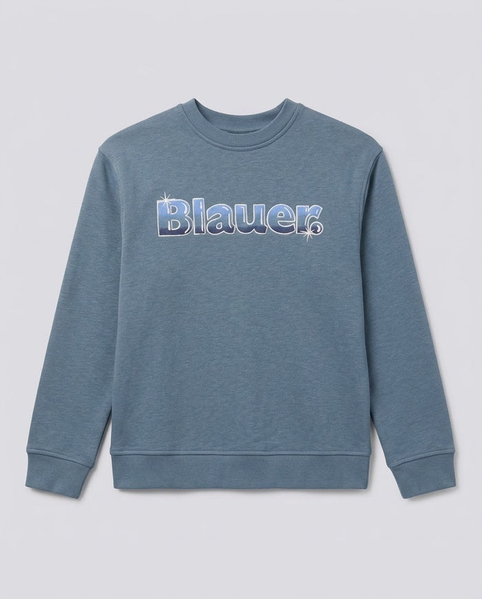 Felpa Blauer Kids azzurra con logo da bambino 8 anni – fronte