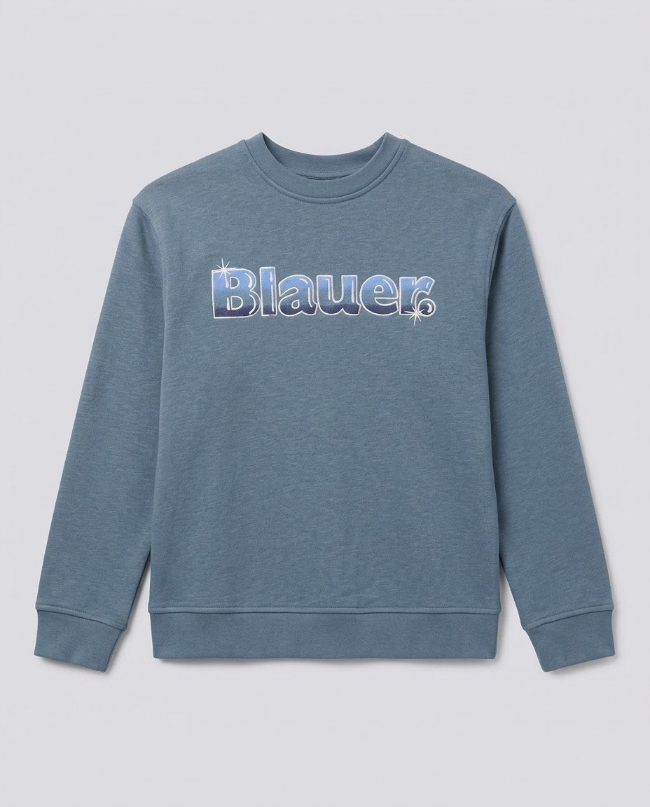 Felpa Blauer Kids azzurra con logo da bambino 8 anni – fronte