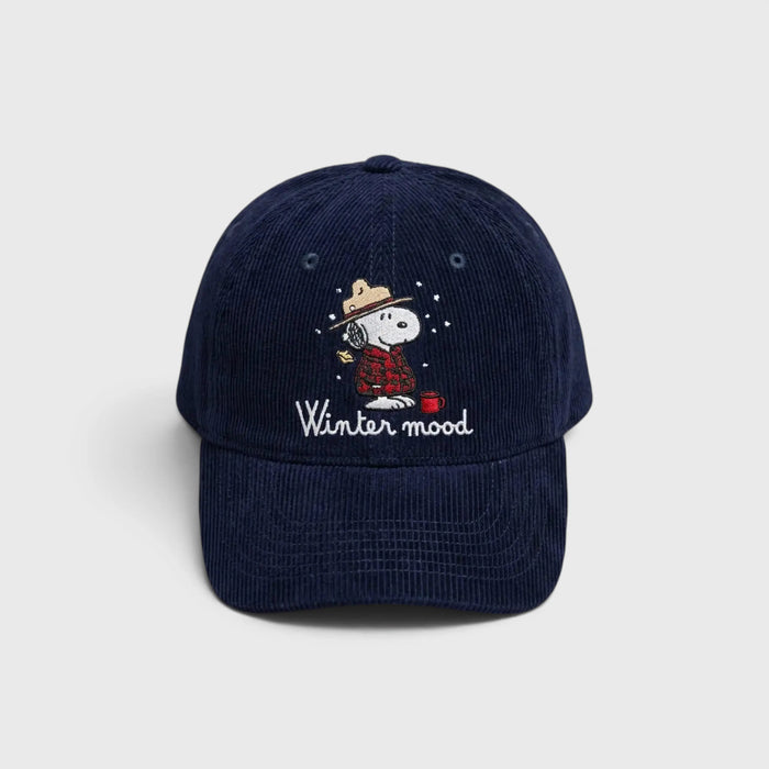 Cappello con Visiera MC2 Saint Barth Snoopy Snow in Velluto | Bambino Mc2 Saint Barth
