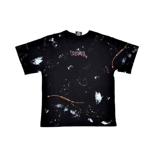T-SHIRT DISCLAIMER PAINT ALL OVER NERO (6717459955845)