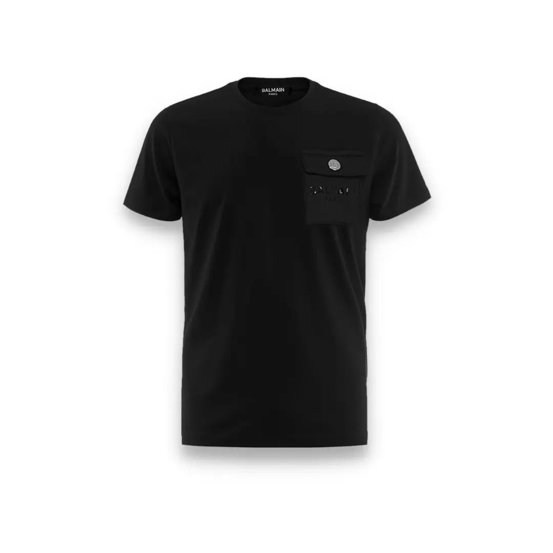 Balmain T Shirt Nylon Pocket Black Online Outlet